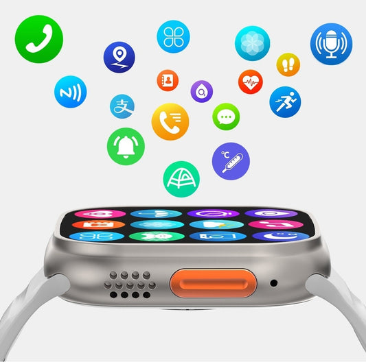 Ceas inteligent SmartWatch 8 Ultra Plus cu incarcare wireless curea silicon