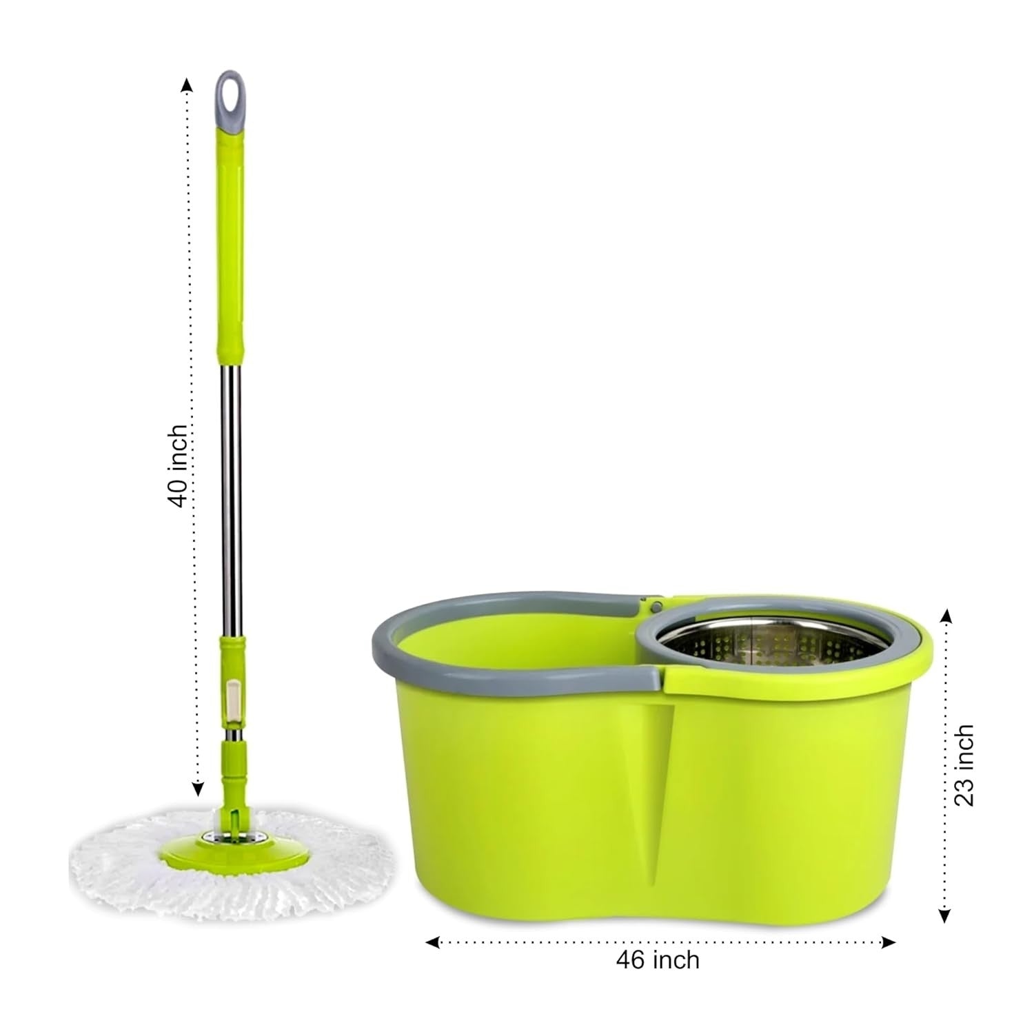 Set mop rotativ 360° galeata cu centrifuga inox