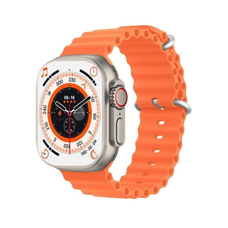 Ceas inteligent SmartWatch 8 Ultra Plus cu incarcare wireless curea silicon