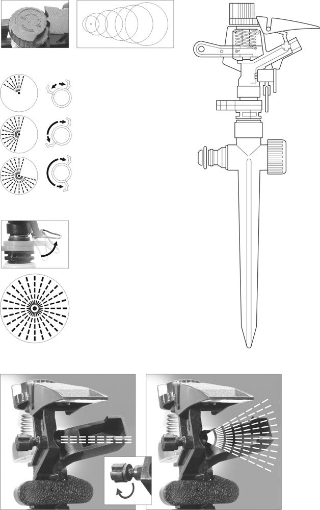Aspersor din plastic cu impuls rotativ