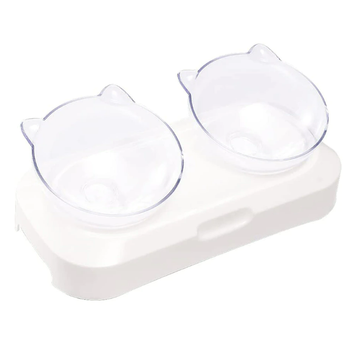 Set 2 castroane pentru animale de companie, PC/PP, 480 ml, Alb