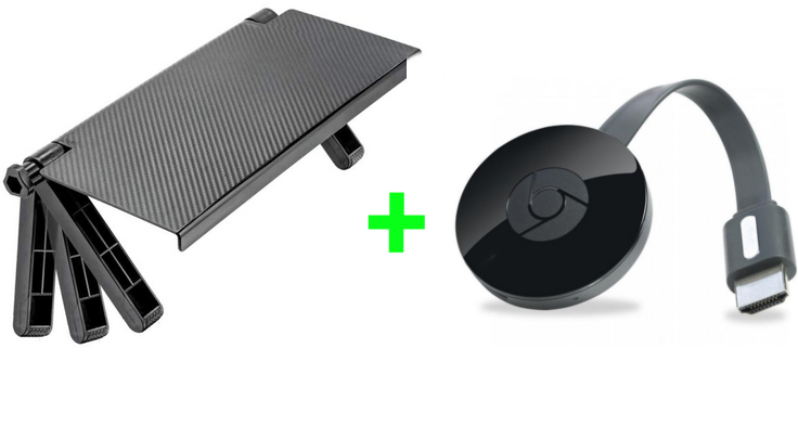 Raft reglabil pentru monitor,televizor sau functie de suport laptop + APARAT DONGLE HDMI, TRANSFORMA TELEFONUL IN TV