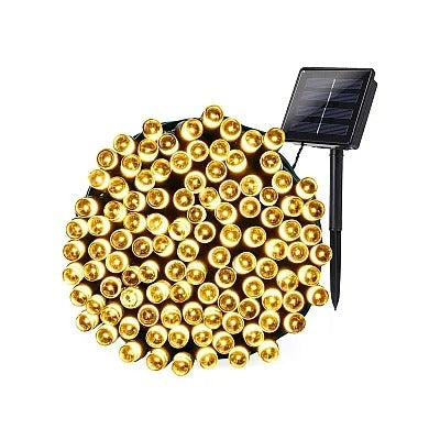 Instalatie Solara 100 LED ALB CALD lungime 12M