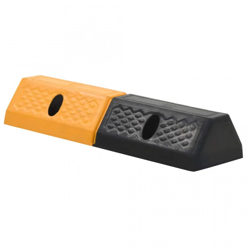 Pachet Set 2 limitatoare pentru parcare din cauciuc 49x19x9 cm si Blocator pentru parcare