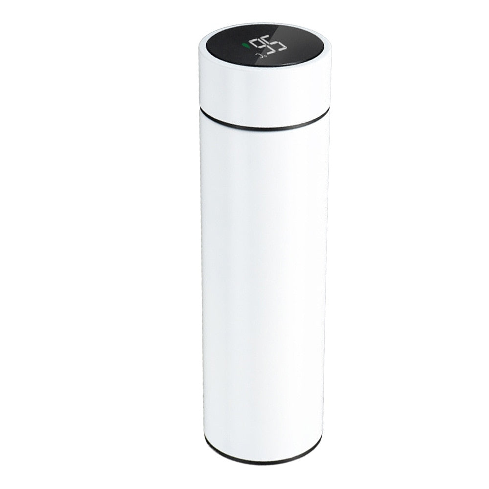 Termos cu afisaj LED, Inox, 23 x 6.5 cm, Alb + CADOU UN PRODUS DE UZ CASNIC