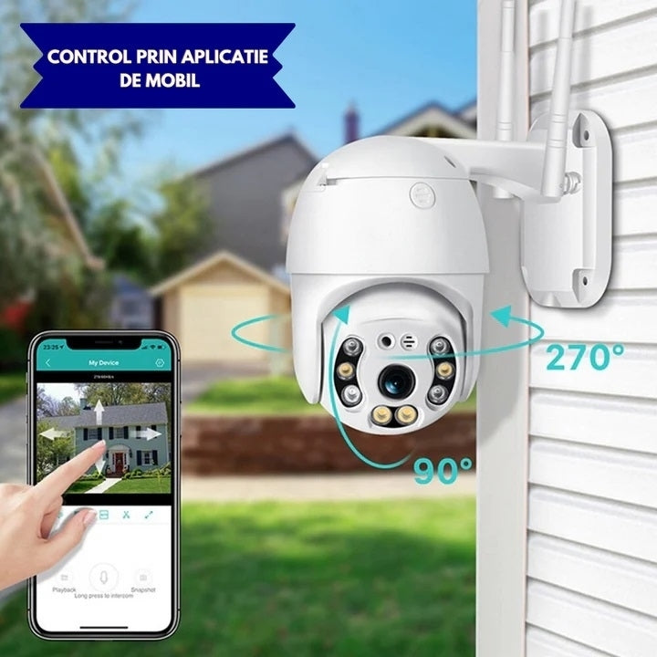OFERTA 1+1 Camera supraveghere WIFI, interior / exterior, Rotativa, Cu Detectare Miscare 360