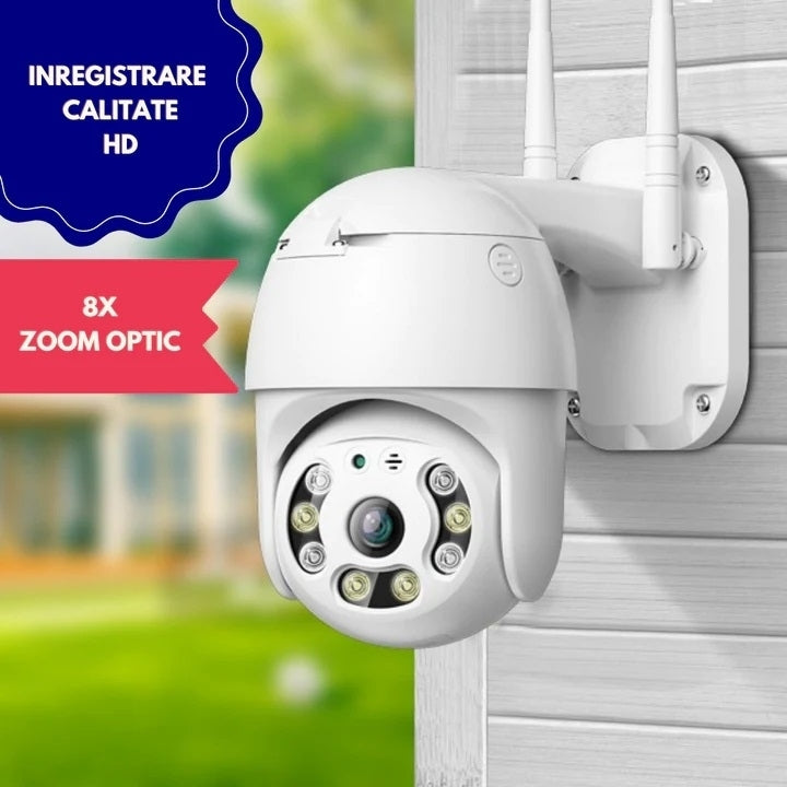 OFERTA 1+1 Camera supraveghere WIFI, interior / exterior, Rotativa, Cu Detectare Miscare 360