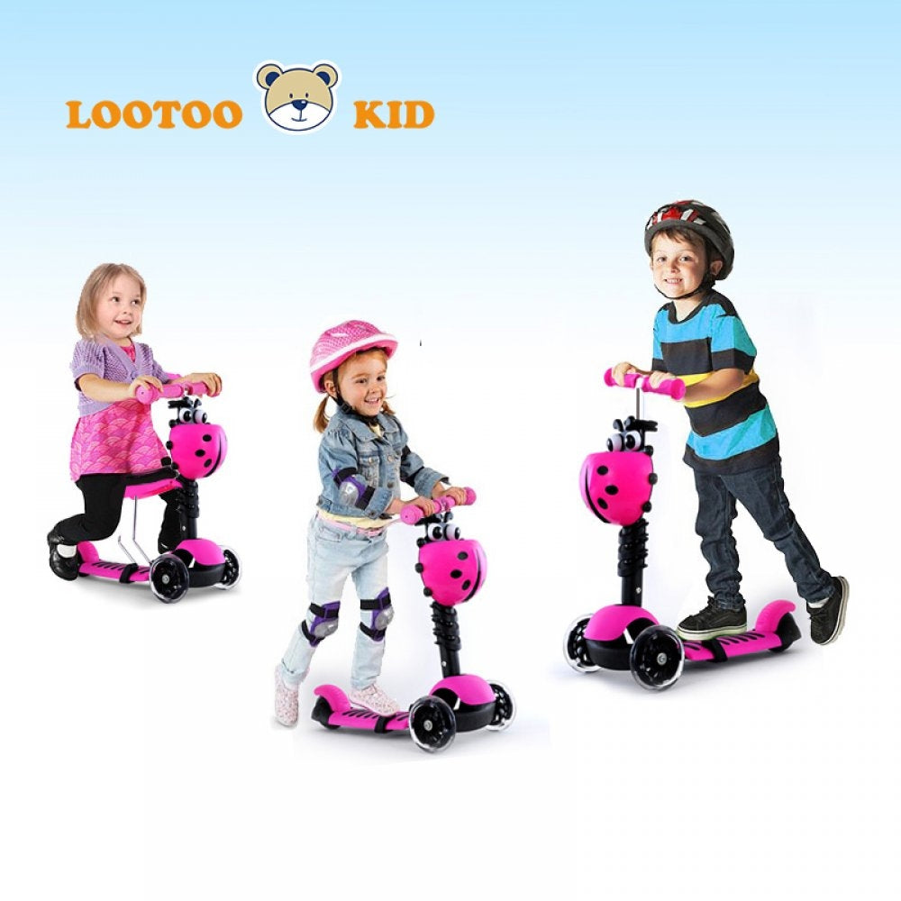 Trotineta Action One Smart Kid 3 IN 1 cu roti luminoase + Set Protectie Sport, Genunchiere, Cotiere, Protectie Incheieturi