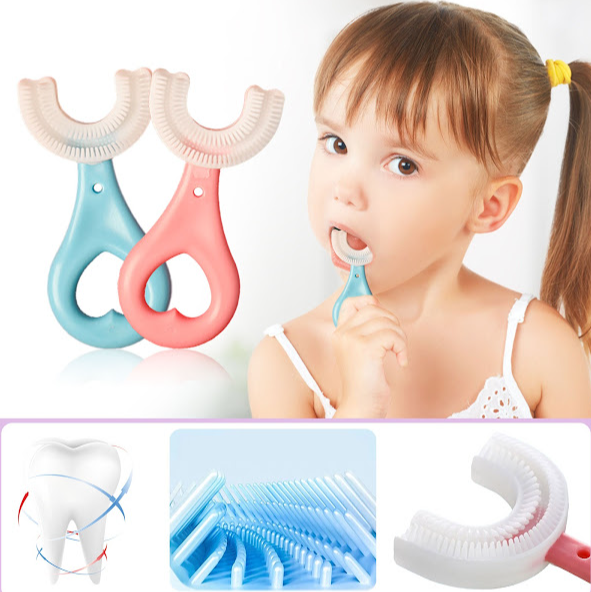 Periuta de dinti, silicon, pentru bebelusi, forma de U