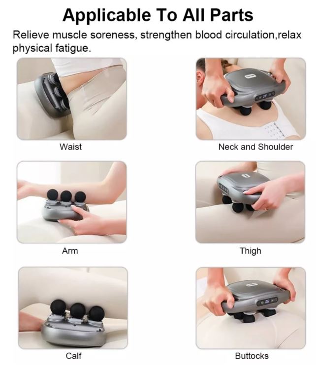 Aparat de masaj cu 6 capete, functionare silentioasa, ecran LED, Garantie 36 Luni