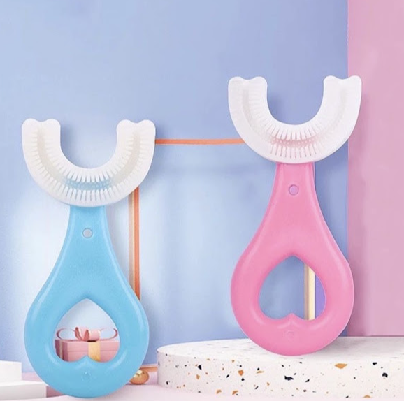 Periuta de dinti, silicon, pentru bebelusi, forma de U