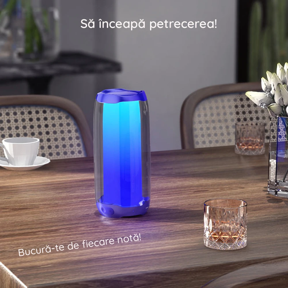 Boxa Portabila PLUSE 5 cu Subwoofer Partybox, Smart Sound Stereo, BT, Smart Light, Aux+USB+Card