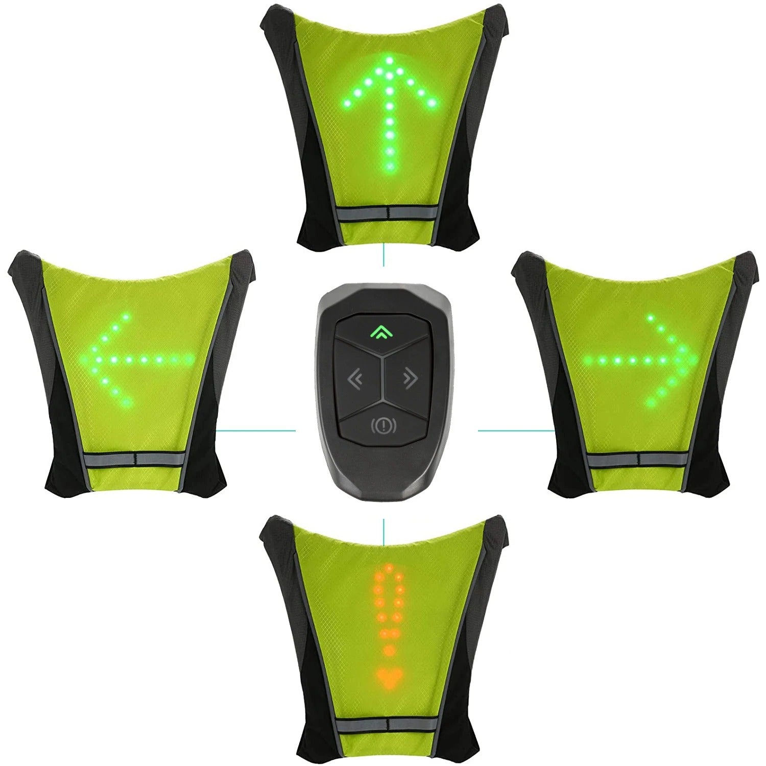 Vesta reflectorizanta cu semnalizare LED pentru biciclisti