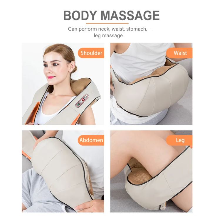 Aparat de masaj cervical, cu incalzire, infrarosu si bile, pentru umeri si gat, Garantie 36 Luni