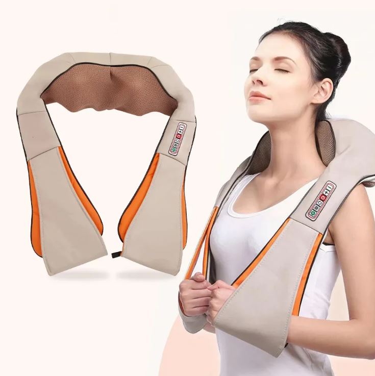 Aparat de masaj cervical, cu incalzire, infrarosu si bile, pentru umeri si gat, Garantie 36 Luni