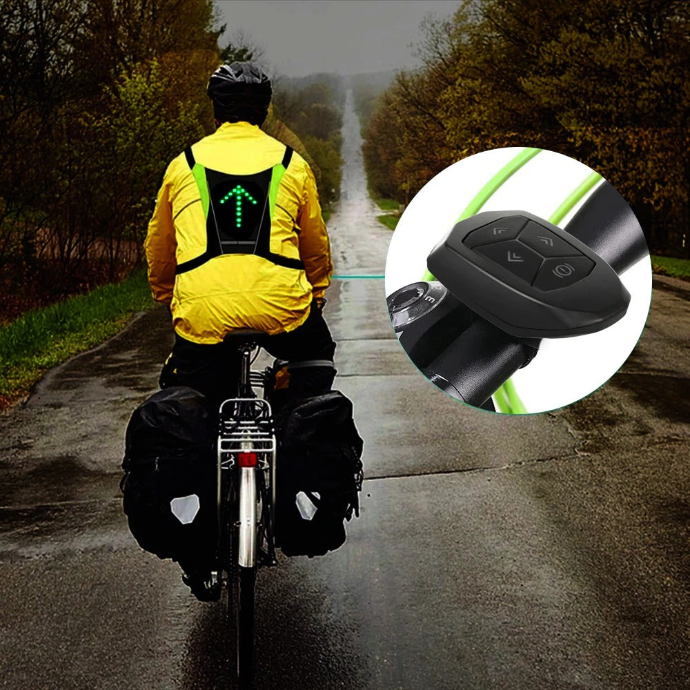 Vesta reflectorizanta cu semnalizare LED pentru biciclisti