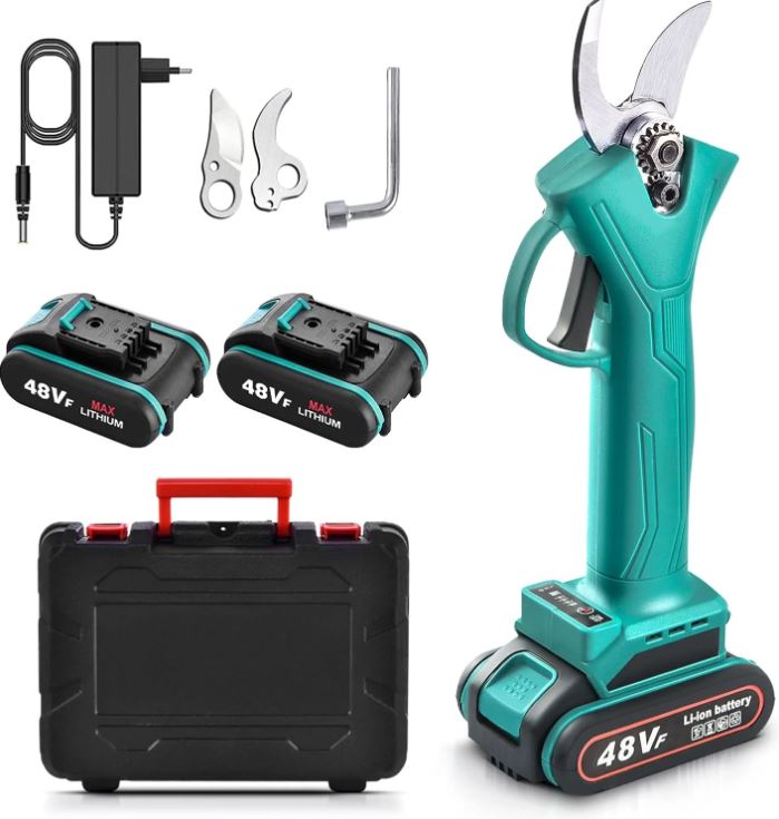 Foarfeca electrica pentru vita de vie si crengi, 2 acumulatori 21V-48V, Garantie 36 Luni