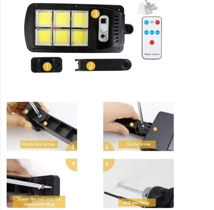 Set 2 Lampi solare cu panou solar, senzor de miscare si lumina