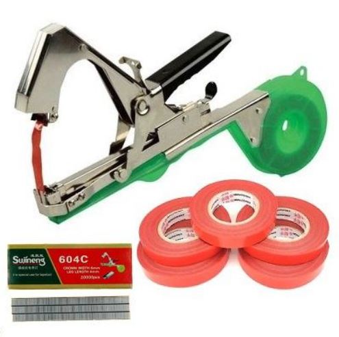 Pachet complet: Aparat pentru legat vita de vie si legume + 10.000 capse + 20 role de banda, garantie 36 luni