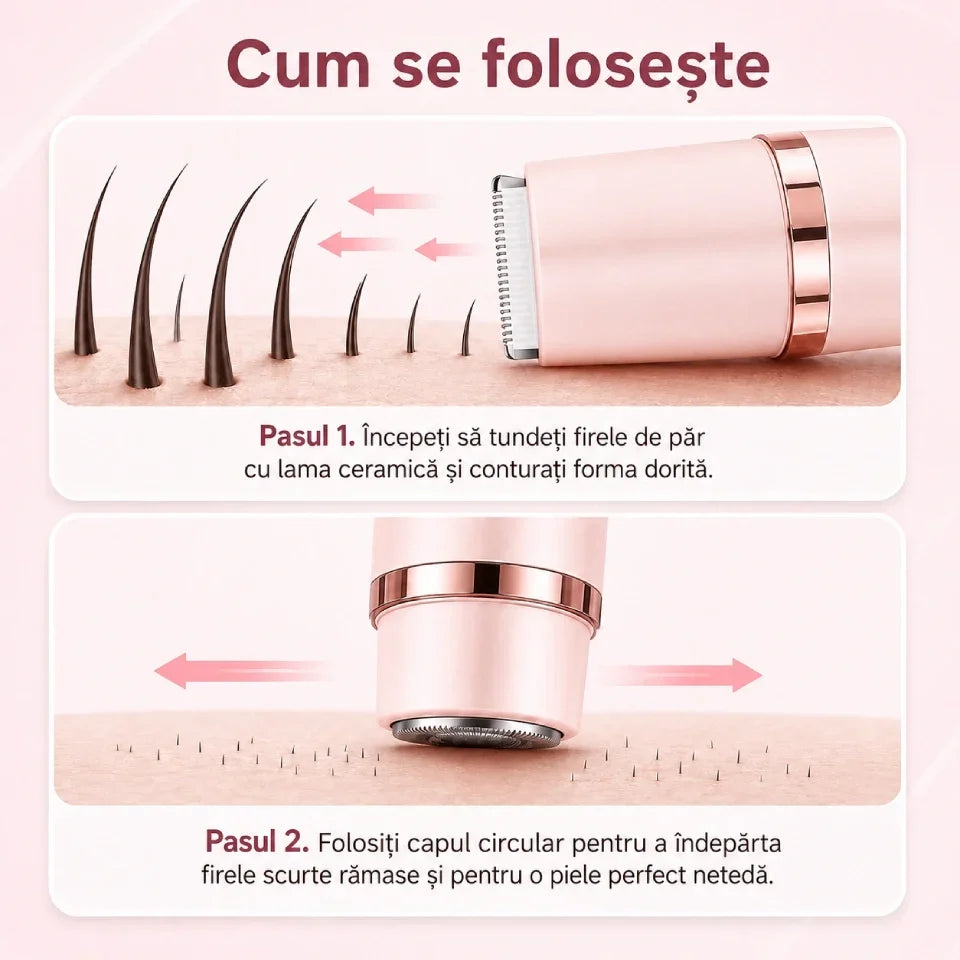 Trimmer electric 2 în 1 pentru femei NUVIA