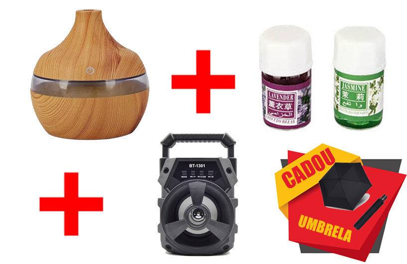 PROMOTIE IMBATABILA! Umidificator aromaterapie + ULEI 10ML AROMATERAPIE + Boxa Portabila + Umbrela Cadou, TOTUL LA DOAR 99.90 LEI!