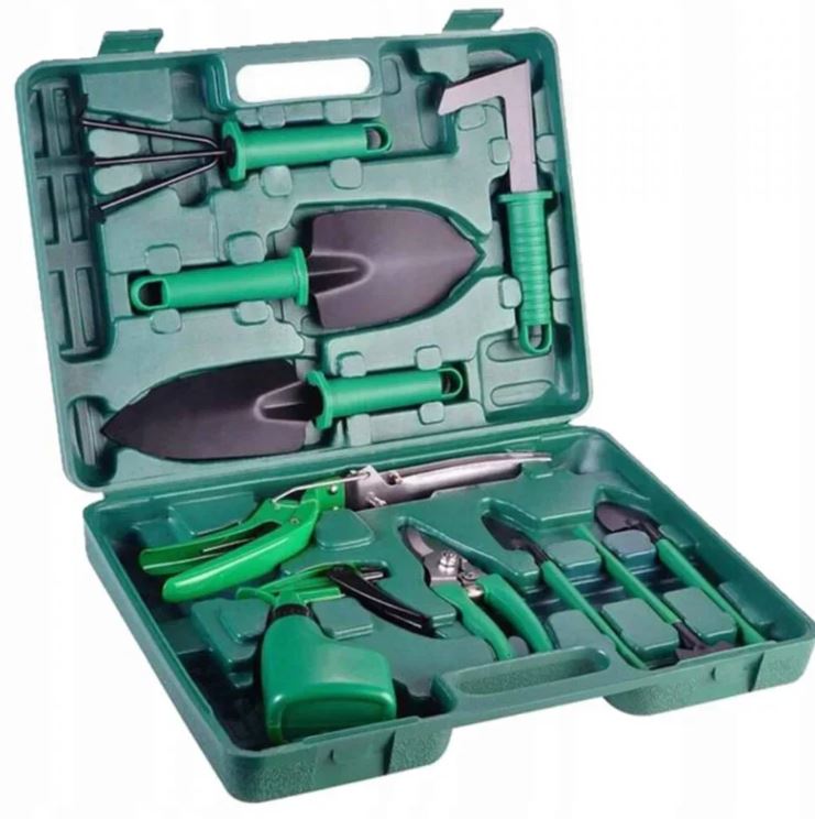 Trusa 10 unelte pentru gradinarit, tip servieta, Garantie 36 Luni