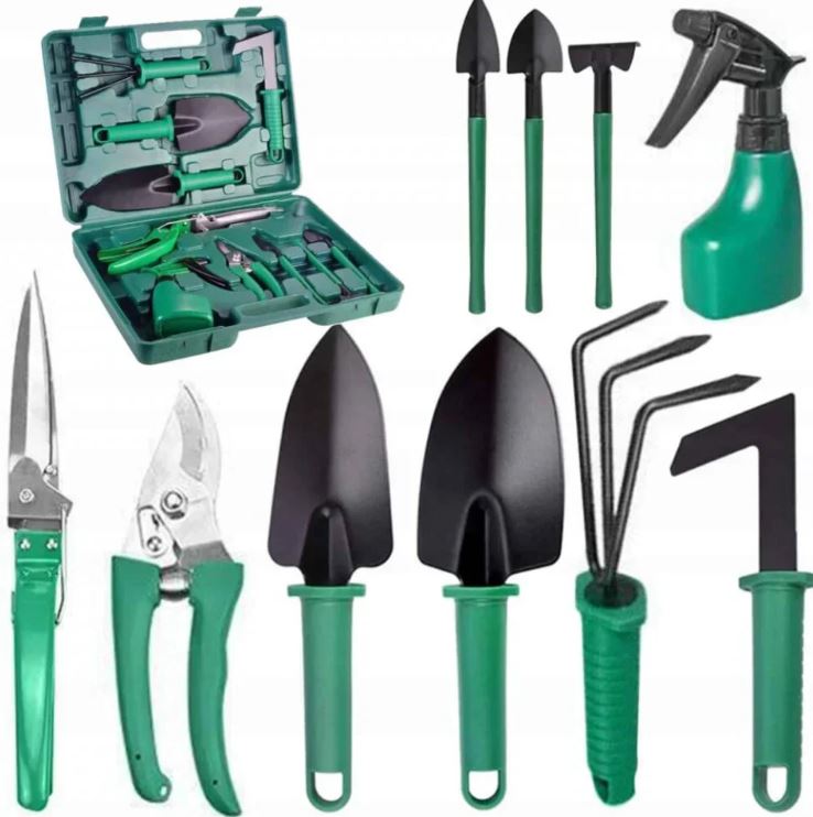 Trusa 10 unelte pentru gradinarit, tip servieta, Garantie 36 Luni