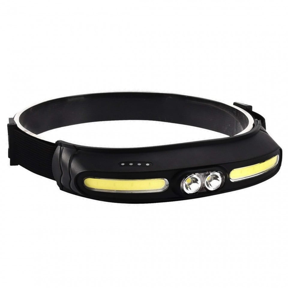 Product Image for Lanterna de cap, reglabila, 5 moduri, lumina alba si rosie, incarcare USB